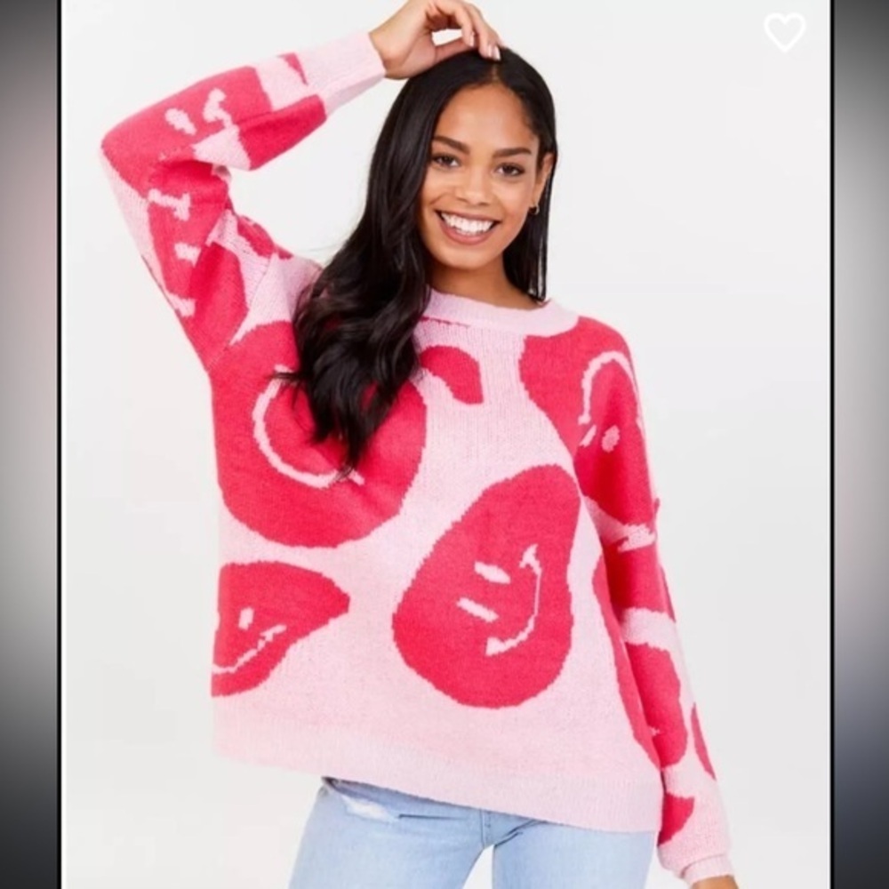 Altar'd State Pink and Red Sweater